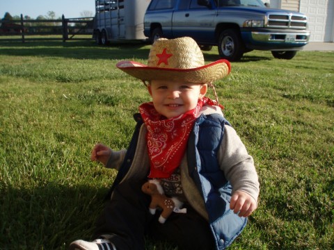 Boy with Party Favors
